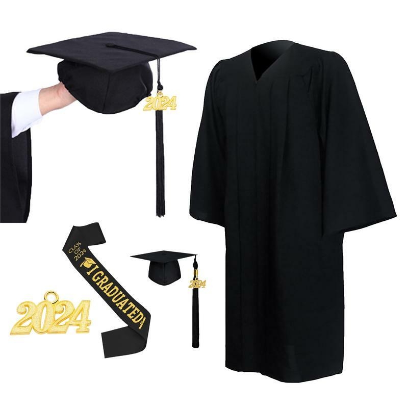 ثوب التخرج مع قبعة بشرابة ، قبعة أكاديمية للجنسين في المدرسة الثانوية ، حفل التخرج الجامعي ، أو