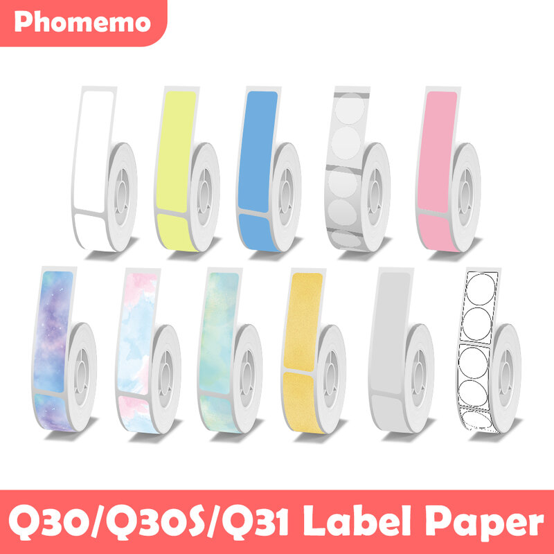 فوميمو Q30/Q30S/Q31 لاصق تسميات الأبيض 14x30 مللي متر الطباعة ورقة الشريط فوميمو طابعة ورقة لصانع الحرارية المحمولة تسمية
