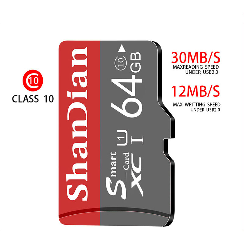 بطاقة ذاكرة 128 جيجا بايت ذكية SD Class10 64 جيجا بايت أحمر ذكي HC 8 جيجا بايت مجانية SD محول هدايا 32 جيجا 16 جيجا TF USB فلاش XC لكاميرا الطائرات بدون طيار 8 جيجا بايت