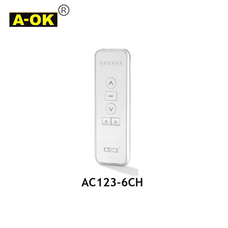 A-OK AC123 1/2/6/16-CH تحكم عن بعد rf433الارسال لمحرك كورتيان الكهربائية موافق ، التحكم اللاسلكي المنزل الذكي