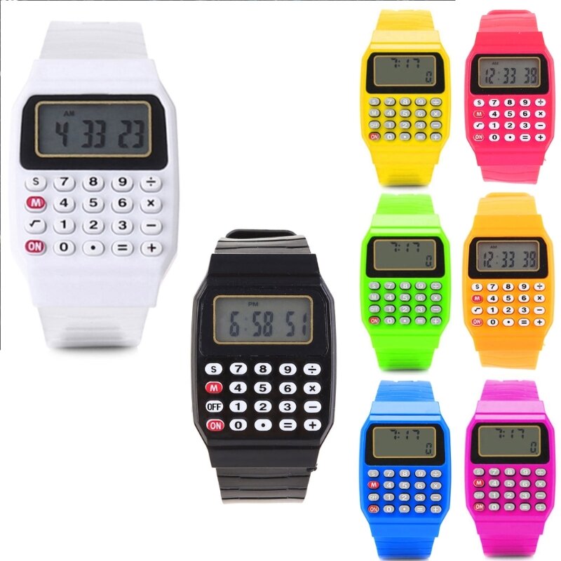 ساعة يد حاسبة إلكترونية متعددة الأغراض من السيليكون للأطفال من Fashion