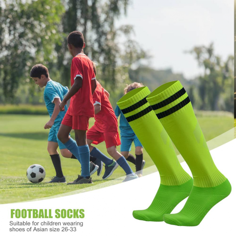 1 زوج الأطفال كرة القدم الجوارب الطويلة القطن دنة الاطفال لكرة القدم أكثر من جوارب طويلة هوكي البيسبول الاطفال جورب جوارب رياضية في الهواء الطلق