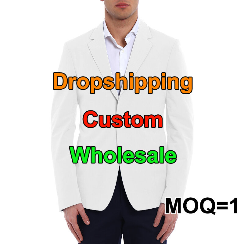 تخصيص جديد الرجال بليزر بدلة على الموضة لتقوم بها بنفسك تصميم معطف عادية سليم صالح السترة ثلاثية الأبعاد طباعة سترة الرجال دروبشيبينغ بالجملة