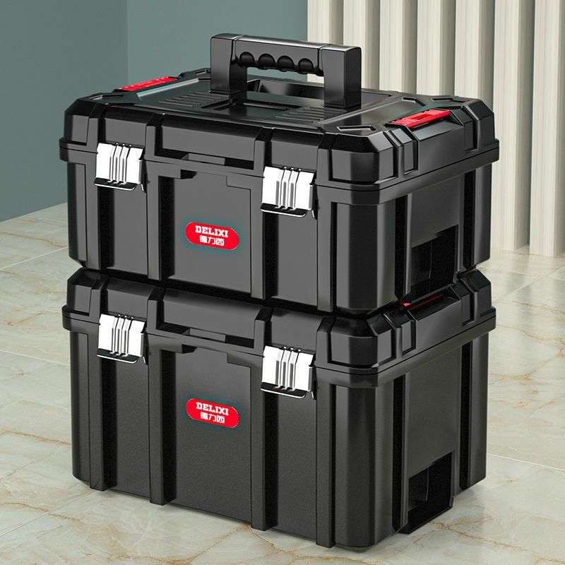 صندوق أدوات للأجهزة الثقيلة ، قابل للطي بثلاث طبقات ، صندوق تخزين تركيبة فارغ ، مثقاب صدمي عملي للغاية سميك