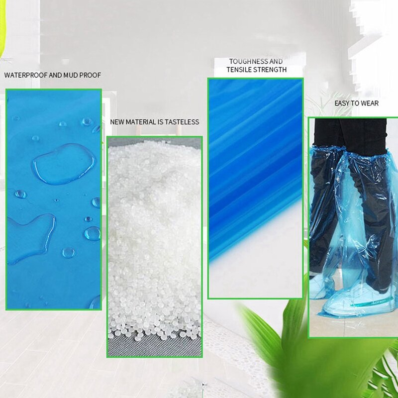 مقاوم للماء حذاء من البلاستيك السميك يغطي للرجال والنساء ، يمكن التخلص منها ، المطر ، عالية الجودة ، المضادة للانزلاق ، 20 Pairs