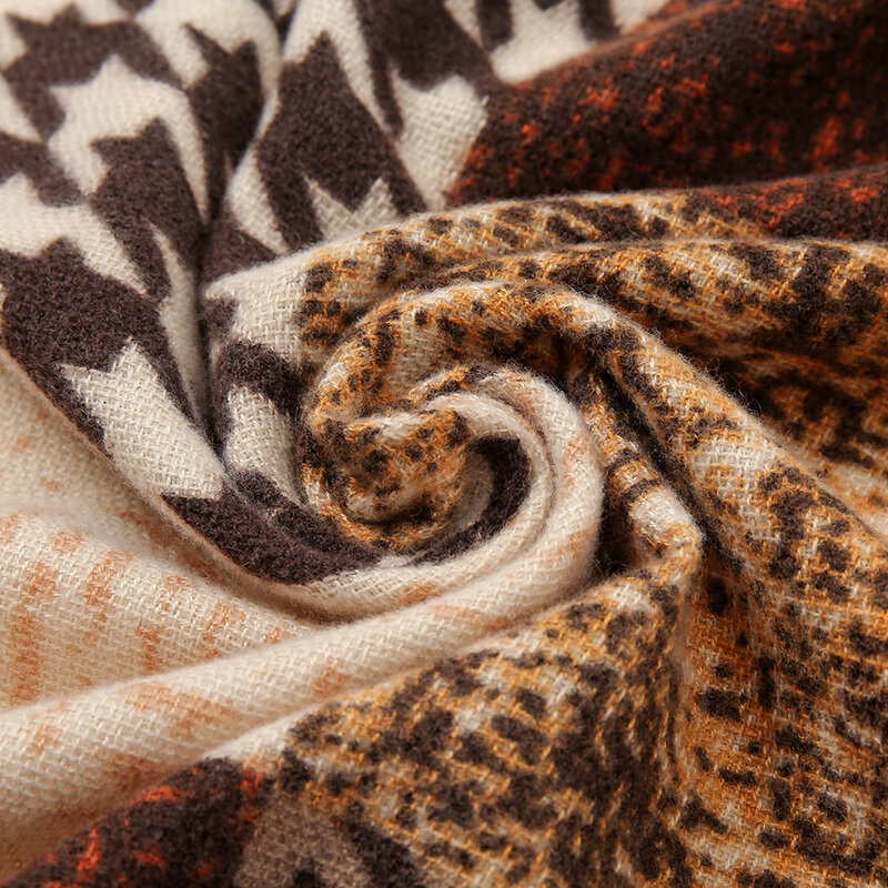 الفاخرة العلامة التجارية النساء الشتاء وشاح الكشمير مثل تصميم الباشمينا طباعة شالات التفاف الشتاء الإناث الأوشحة لينة Bufanda منديل