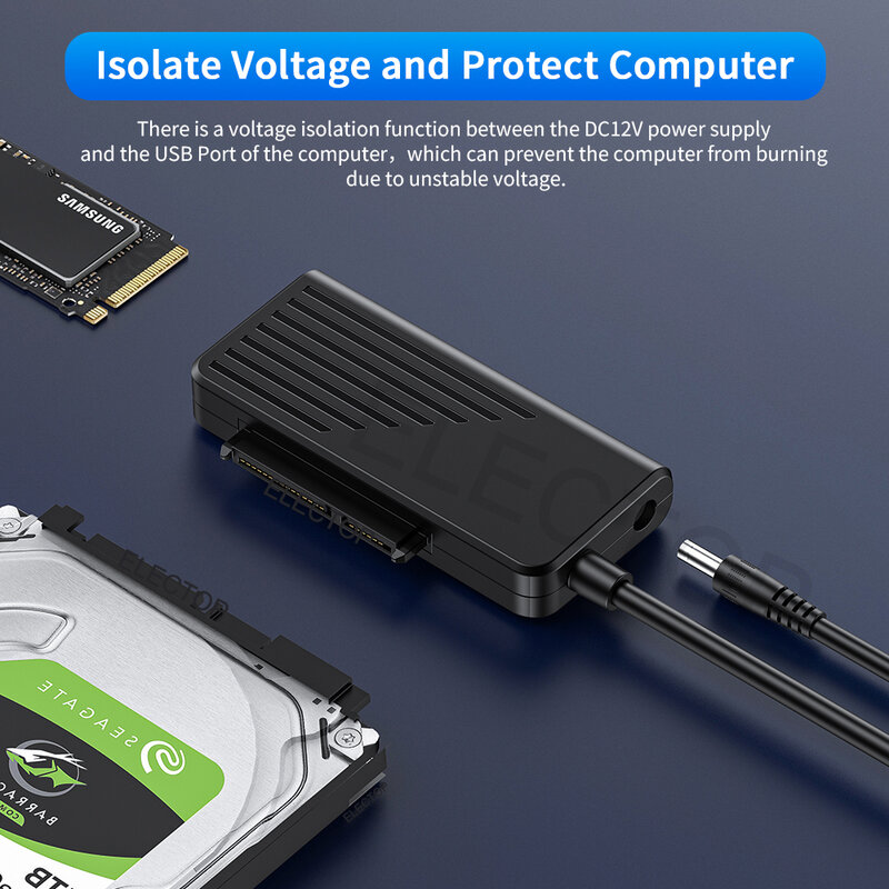 محول كهربائي USB إلى SATA كابل USB 3.0 2.0 إلى محول M.2 NGFF SATA لقرص صلب 2.5/3.5 بوصة SSD محرك أقراص صلب خارجي
