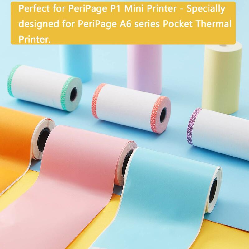 3 لفات ورقة لاصقة الحرارية ورقة لصيقة علامة ورق طباعة الصور ورقة ملونة لطابعة الصور PeriPage PAPERANG