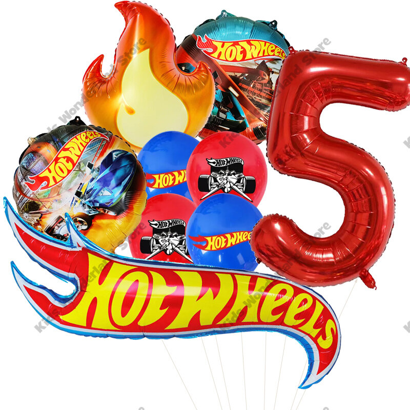 Hot Wheels بالون باقة زينة ، حفلة عيد ميلاد ، رقم أحمر ، 1st ، 2nd ، مجموعة بالونات ، فلامس ، سيارات ، أولاد ، بنات ، 32"