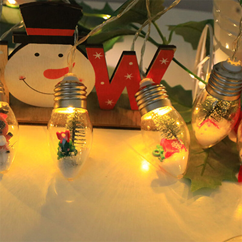 أضواء سلسلة عيد الميلاد تعمل بالطاقة البطارية ، سانتا كلوز لمبة ضوء ، ضوء الستار اكليل ، مصباح الديكور الزفاف