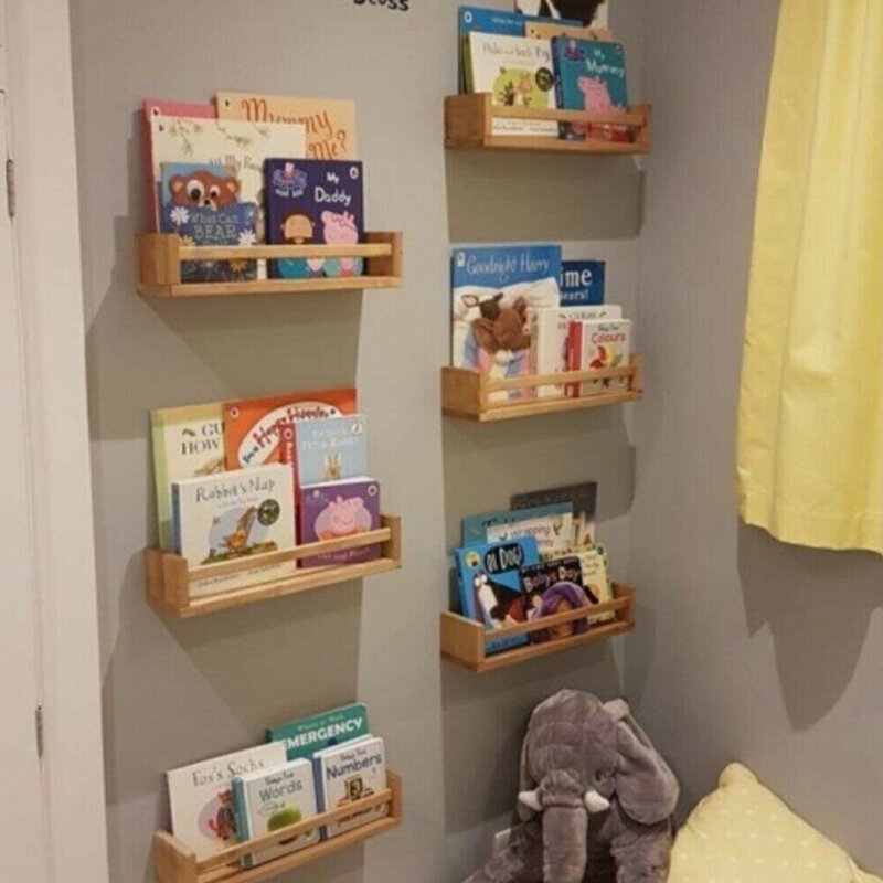 3 قطعة خزانة الطفل غرفة الطفل جدار الرف منظم خشبي ، ديكور المنزل تخزين الحائط ، غرفة الاطفال ديكور الرف