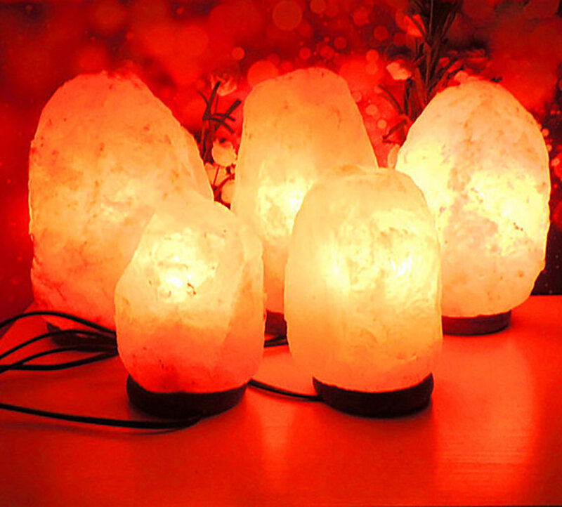 الهيمالايا الملح مصباح 7 ألوان USB خشبية قاعدة الملح ضوء للصحة الملح ليلة ضوء الجدول مصباح للإضاءة السرير داخلي