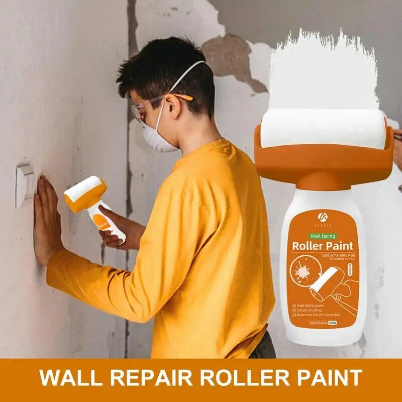 فرشاة برتقالية متعددة الوظائف لإصلاح الجدران ، لاتكس عديم الرائحة ، بكرة طلاء بيضاء ، عصا Spackle للتجديد ، فرشاة ترقيع الجدران