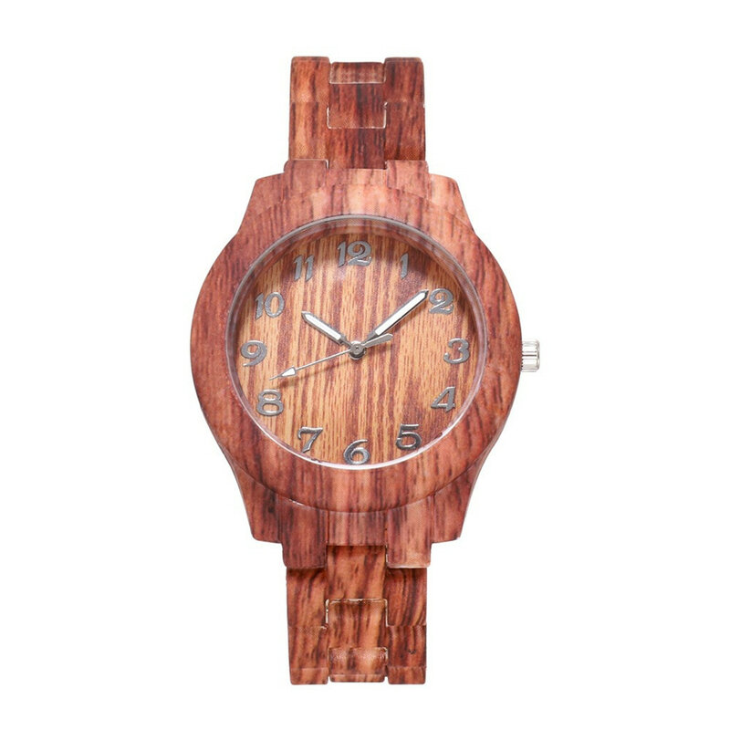 ساعة كوارتز رجالية من الحبوب الخشبية ، عصرية رقمية وعالية الجودة