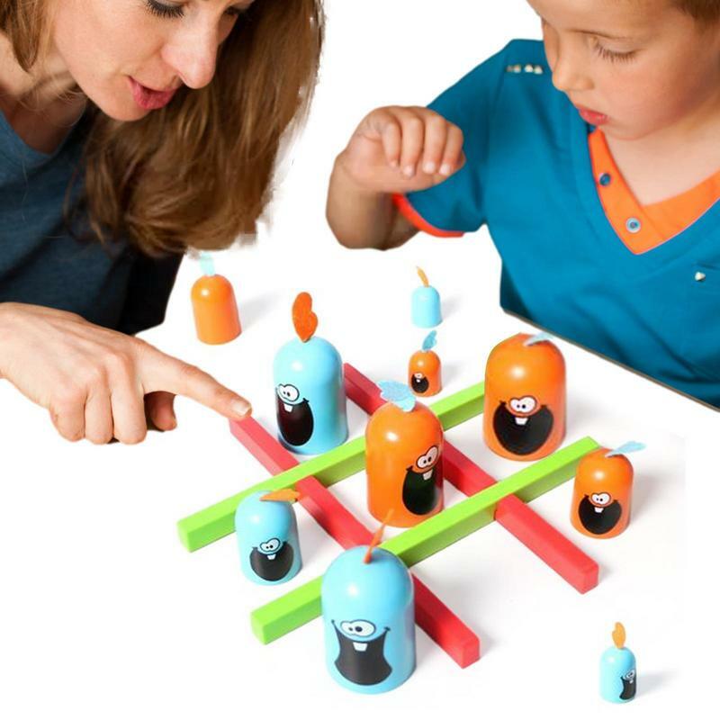 Tic-Tac-Toe كبيرة أكل لعبة صغيرة مزركشة لعبة الوالدين والطفل المنافسة التفاعلية مباراة ألعاب الحفلات لعب للأطفال