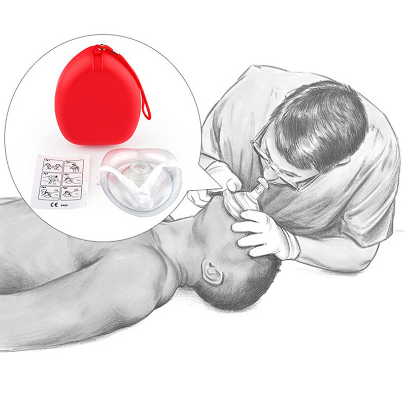1 قطعة التنفس الاصطناعي في اتجاه واحد التنفس صمام قناع الإسعافات الأولية CPR التدريب التنفس قناع حماية المنقذين قناع الملحقات