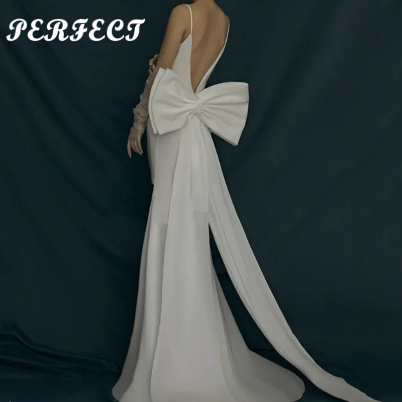 قوس ساتان كبير لعقدة فستان الزفاف ، فساتين عروس قابلة للإزالة ، فساتين برومات ، مثالية