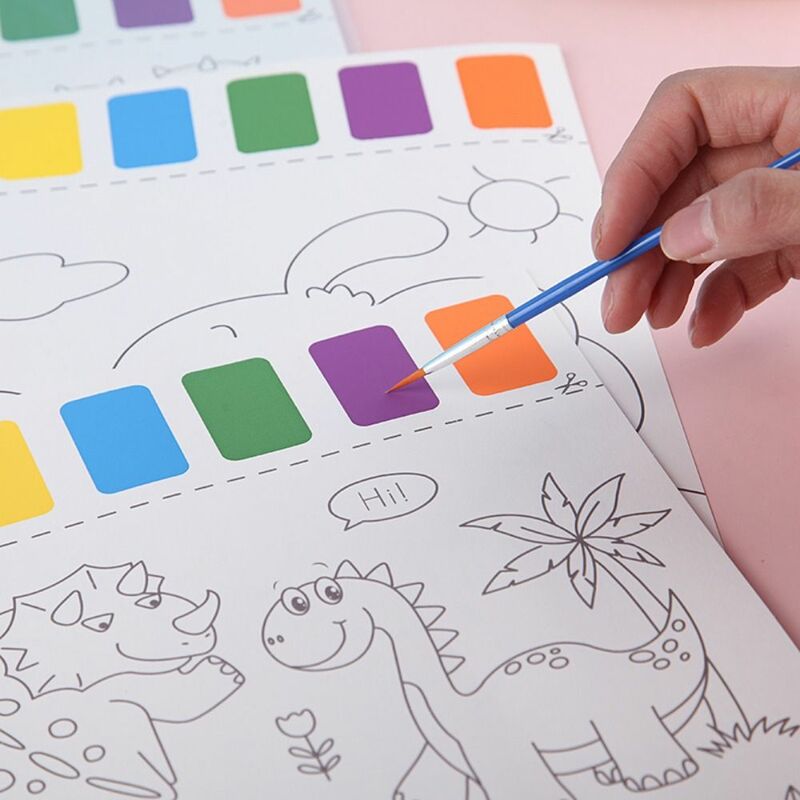 مجموعة ورق خربش فارغة ، ألعاب تلوين الفنان ، ورق ألوان مائية رياض الأطفال ، طلاء وفرشاة