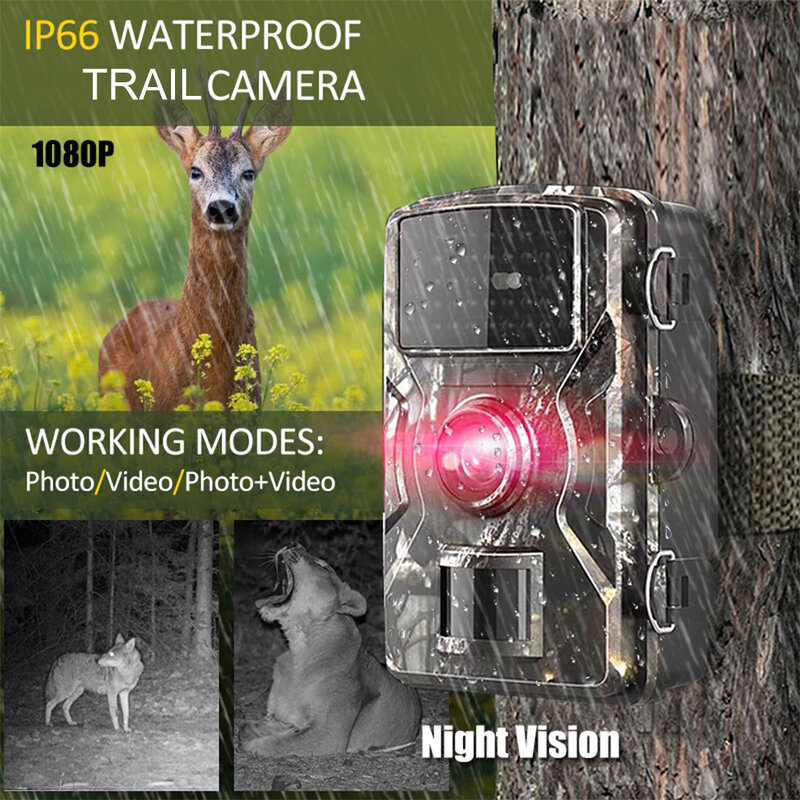 DL001 الصيد درب كاميرا 16MP 1080P الحياة البرية الكشافة الكاميرا مع 12 متر للرؤية الليلية استشعار الحركة IP66 مقاوم للماء درب الكاميرا