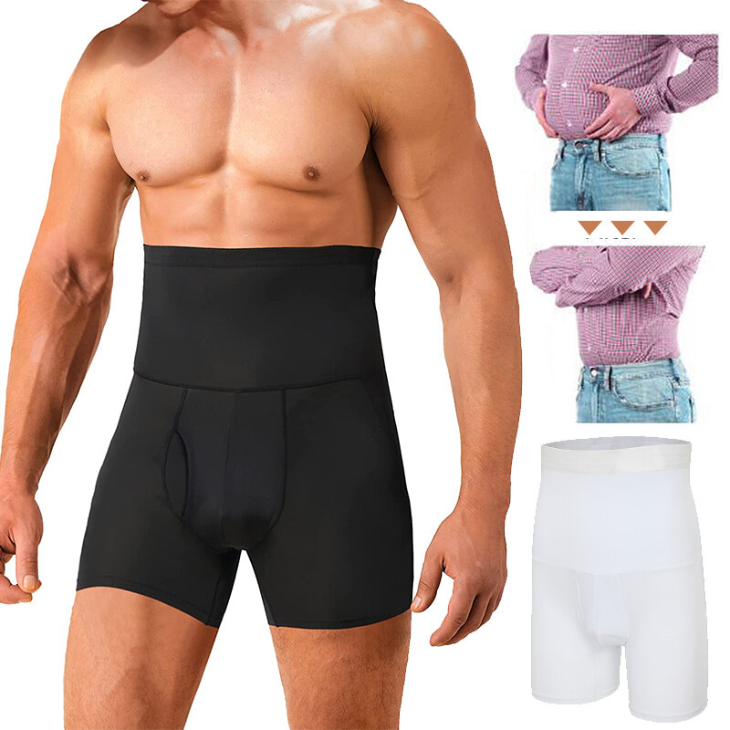 الرجال البطن تحكم ملابس داخلية السروال عالية الخصر التخسيس محدد شكل الجسم مدرب خصر حزام ضغط الملابس الداخلية الملاكم