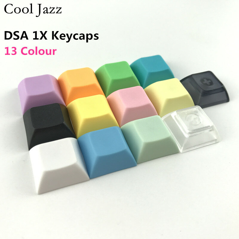 كوول جاز pbt keycap dsa 1u mixded اللون أخضر أصفر أزرق أبيض شفاف أغطية مفاتيح لوحة مفاتيح الألعاب الميكانيكية