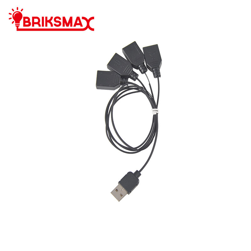 BRIKSMAX إكسسوارات مضيئة أسود واحد إلى سبعة منفذ USB Usb محور لبناء كتلة مجموعة إضاءة Led 10220 42083 10260 10255