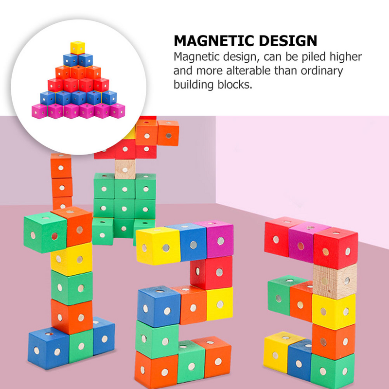 مكعبات بناء مغناطيسية للعبة الحسية ، مكعب مغناطيسي مبتكر ، لون عشوائي ، 30 ، من الألوان