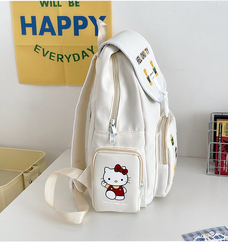 حقيبة ظهر مدرسية من Hello Kitty ، كرتون لطيف ، سعة كبيرة ، حقيبة مدرسية حمراء ، طلاب المدارس الابتدائية ، طراز كوري ، جديد