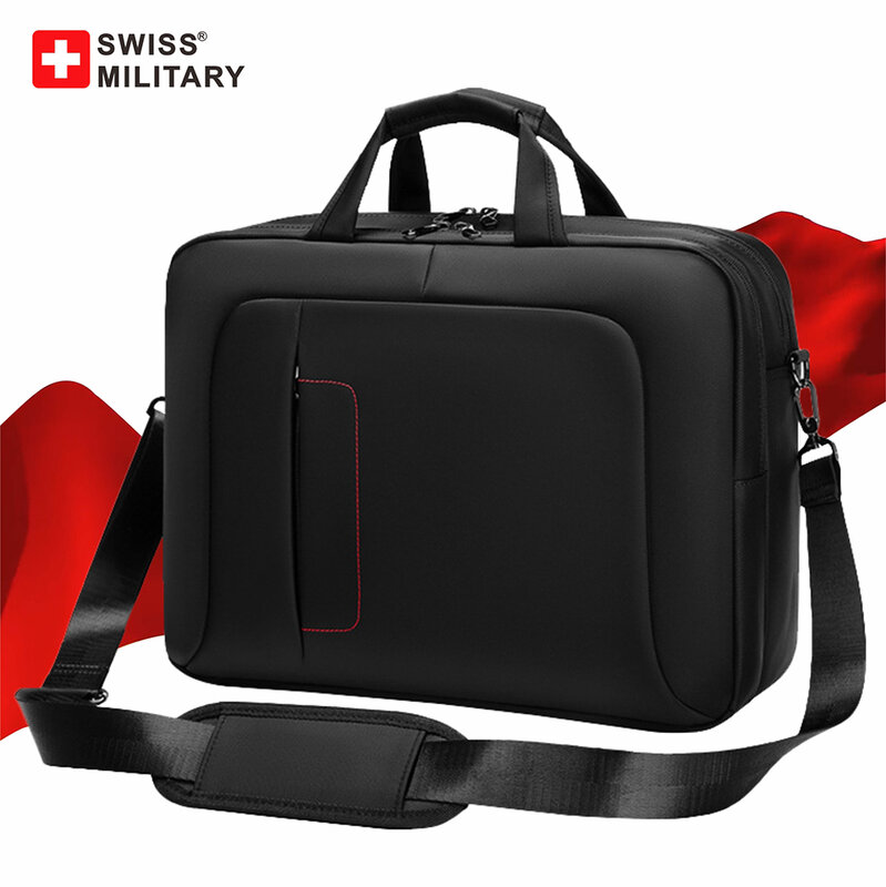 حقيبة كروس للرجال عسكرية سويسرية مقاومة للماء ، حقيبة عمل ، حقيبة سعة كبيرة ، حقيبة كمبيوتر محمول 16 "، حقيبة مكتب محمولة ، جديدة