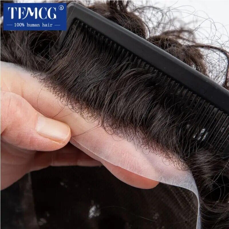أستراليا 20 مللي متر مجعد شعر مستعار الذكور الشعر الاصطناعية الرجال الشعر المستعار 100% شعر طبيعي شعر مستعار الذكور الباروكة Exhuast أنظمة الرجال شعر مستعار
