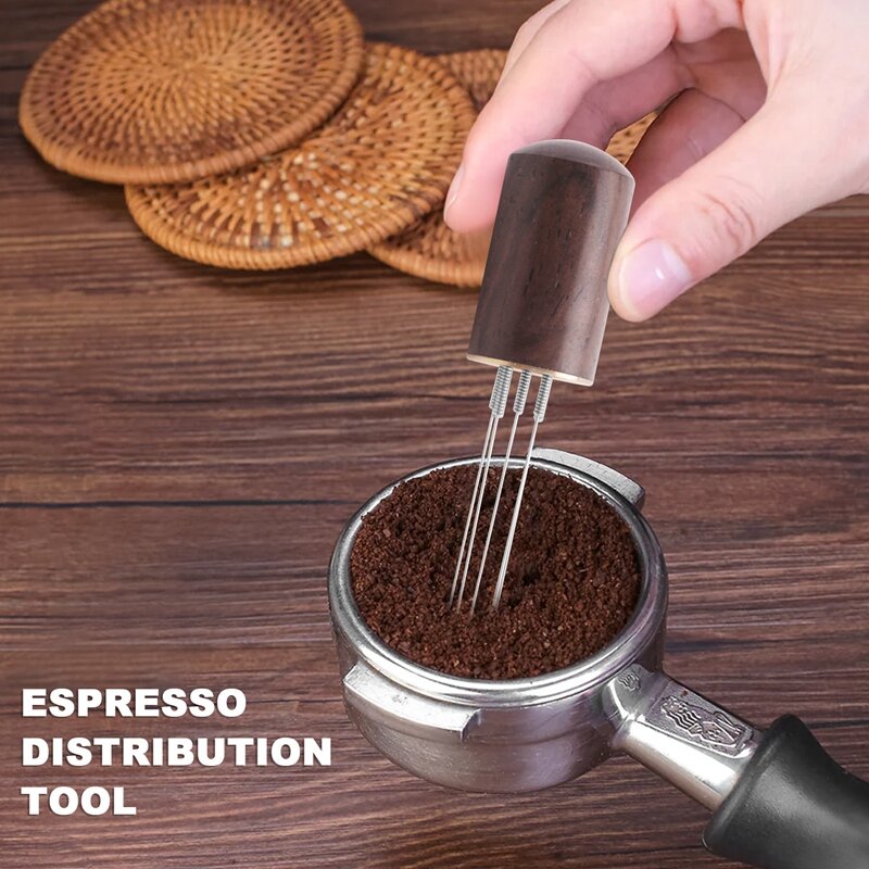 اسبريسو القهوة النمام اليد تدك القهوة اثارة نوع إبرة الموزع مع فرشاة تنظيف