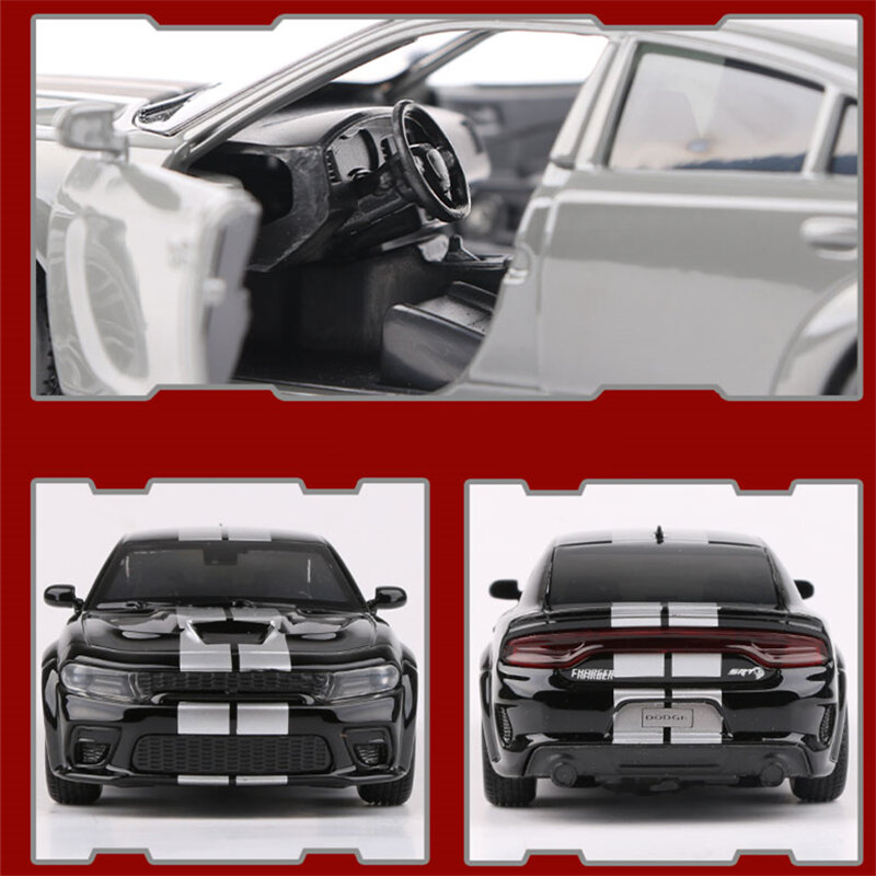 طراز سيارة رياضية من دودج دورانجو تشارجر Hellcat SRT من خليط معدني ، لعبة محاكاة ، هدية مجموعة ، 1 ، 36