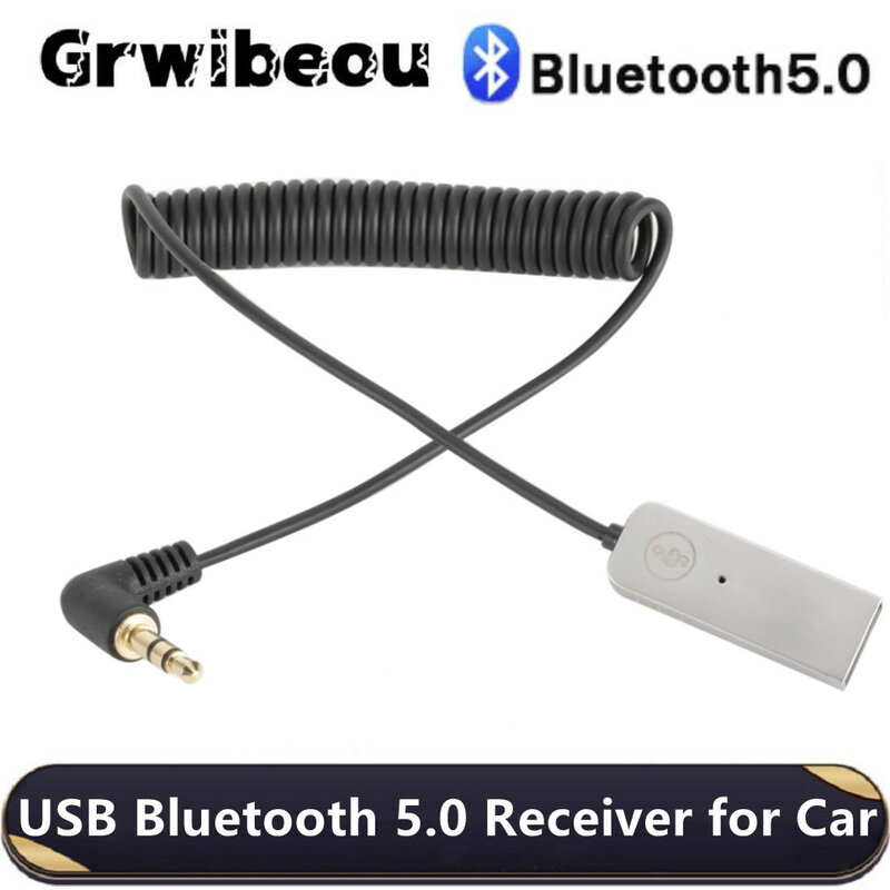 USB بلوتوث 5.0 استقبال سيارة عدة USB إلى 3.5 مللي متر جاك AUX الصوت MP3 الموسيقى دونغل محول ل بلوتوث اللاسلكية راديو FM المتكلم