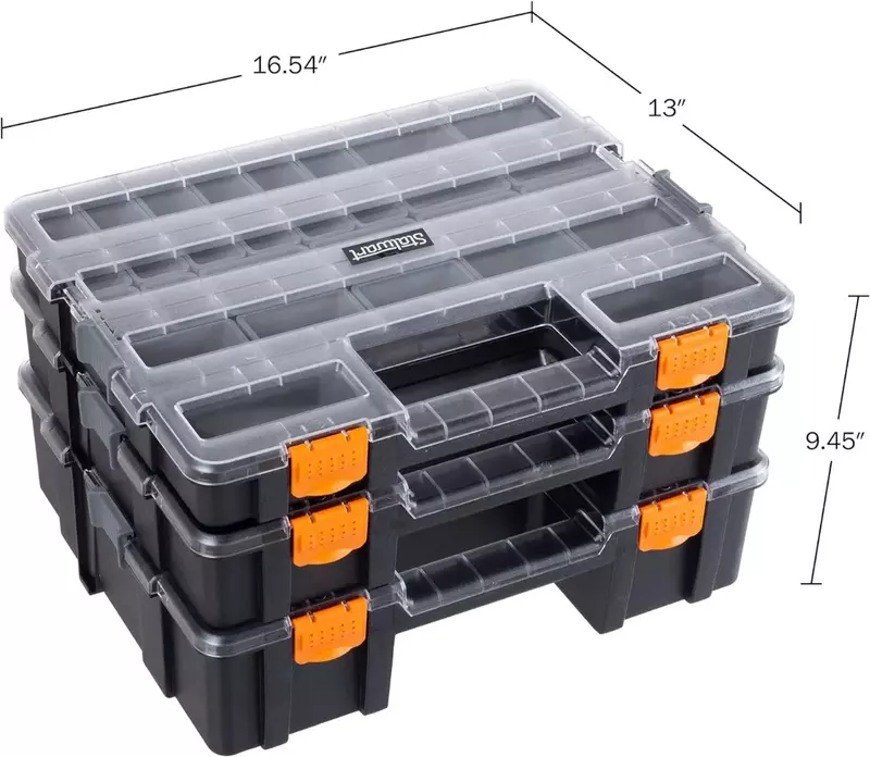 منظم صندوق أدوات محمول ، 52 مقصورة قابلة للتخصيص ، 3 في 1 ، صندوق أدوات