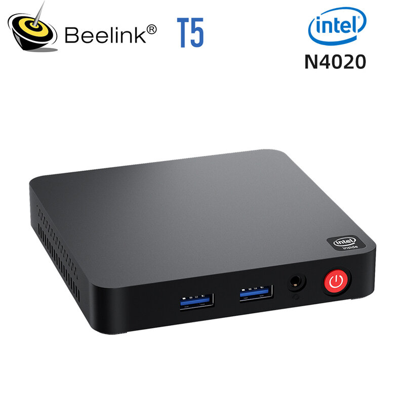 Beelink-Mini Intel Celeron PC, T4 Pro, N3350, 4GB, dddr4, 64GB, T5, N4020, eMMC, يدعم HDMI مزدوج ، USB ، جي ، واي فاي ، BT4.0 ، PK AK3V