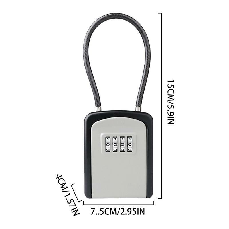 صندوق قفل مفتاح معلق من سبائك الزنك ، تخزين مفاتيح مكون من 4 أرقام ، منظم مفتاح احتياطي ، رمز أمان قابل لإعادة الضبط