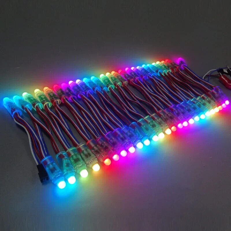 وحدة إضاءة بكسل LED ملونة بالكامل ، 12 مللي متر ، 50 قطعة ، تيار مستمر 5 فولت ، IP68 ، مقاوم للماء ، RGB ، 2811 1903 IC ، ضوء عيد الميلاد