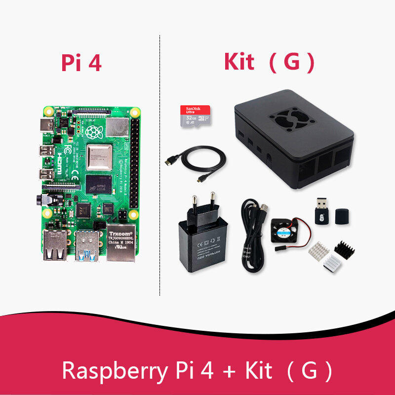 راسبيري Pi الأصلي 4 موديل B ، 4B RAM ، 1GB ، 2GB ، 4GB ، 8GB ، Core 1.5Ghz ، 4K ، مايكرو HDMI متوافق ، Pi4B ، Pi 3B +