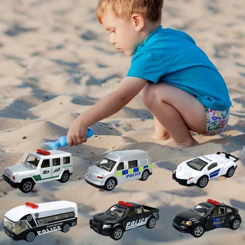التفاعلية نموذج سيارة بسيطة عملية واقعية سبيكة سيارة شرطة نموذج لعبة أطفال للعب