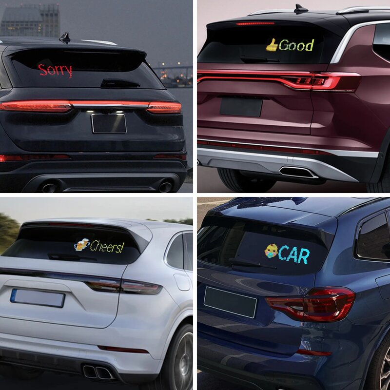 شاشة سيارة ذكية RGB كاملة الألوان مخصصة ، شاشة عرض سيارة LED تفاعلية للإعلانات ، إضاءة رقمية ذكية