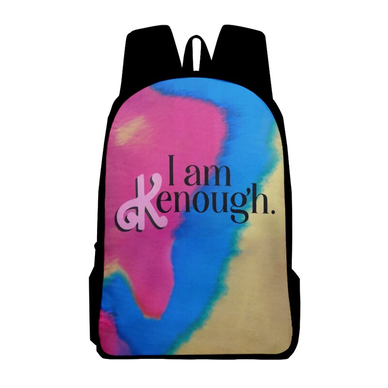 I Am Kenough حقيبة ظهر مدرسية للجنسين حقيبة ظهر عادية نمط Daypack حقائب أنيقة