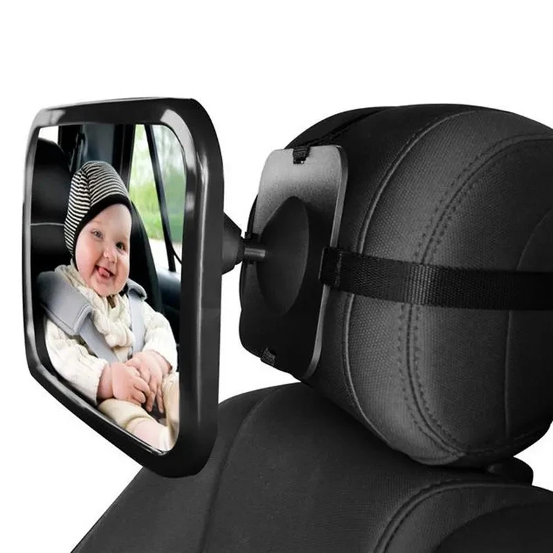 مرآة مقعد خلفي واسعة قابلة للتعديل للسيارة ، مرآة سلامة الطفل ، عدسة التصميم الداخلي للسيارة ، وسادة ، طفل