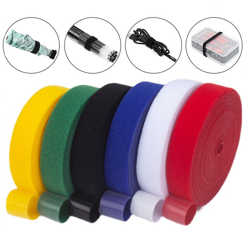 Cable Organizer Clips USB Cable Winder Management Nylon Free Cut Ties Wire Mouse Earphone Holder Cord Phone Hoop Tape Protector
