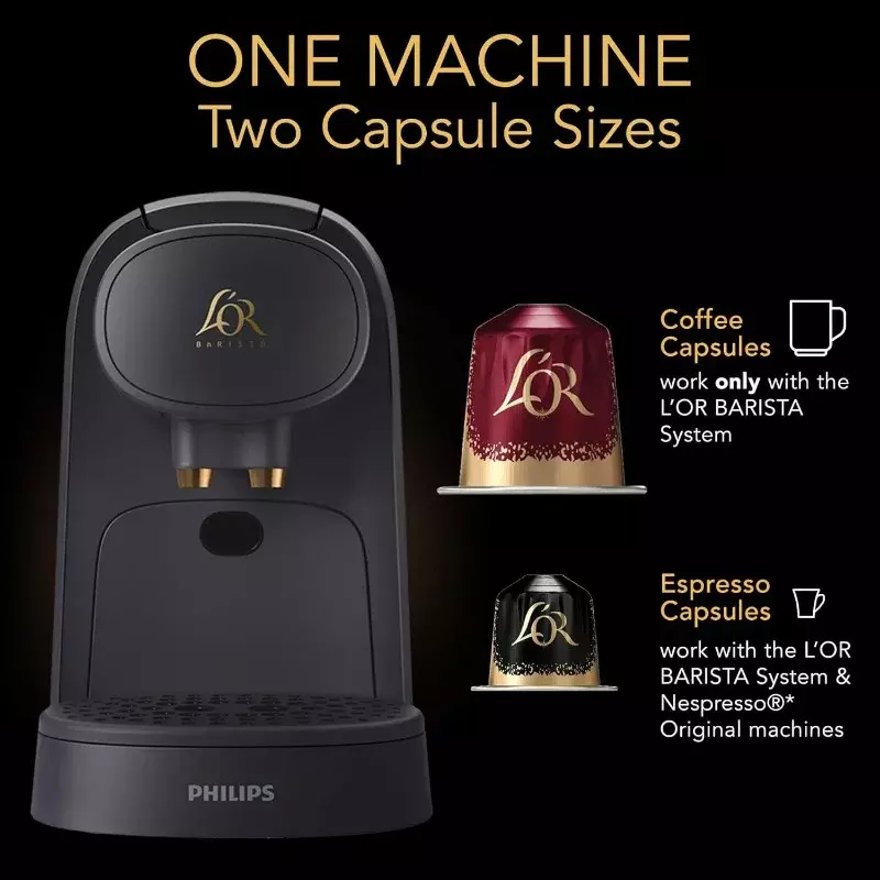 آلة قهوة وإسبريسو مع نظام باريستا ، مزبد ، أسود غير لامع
