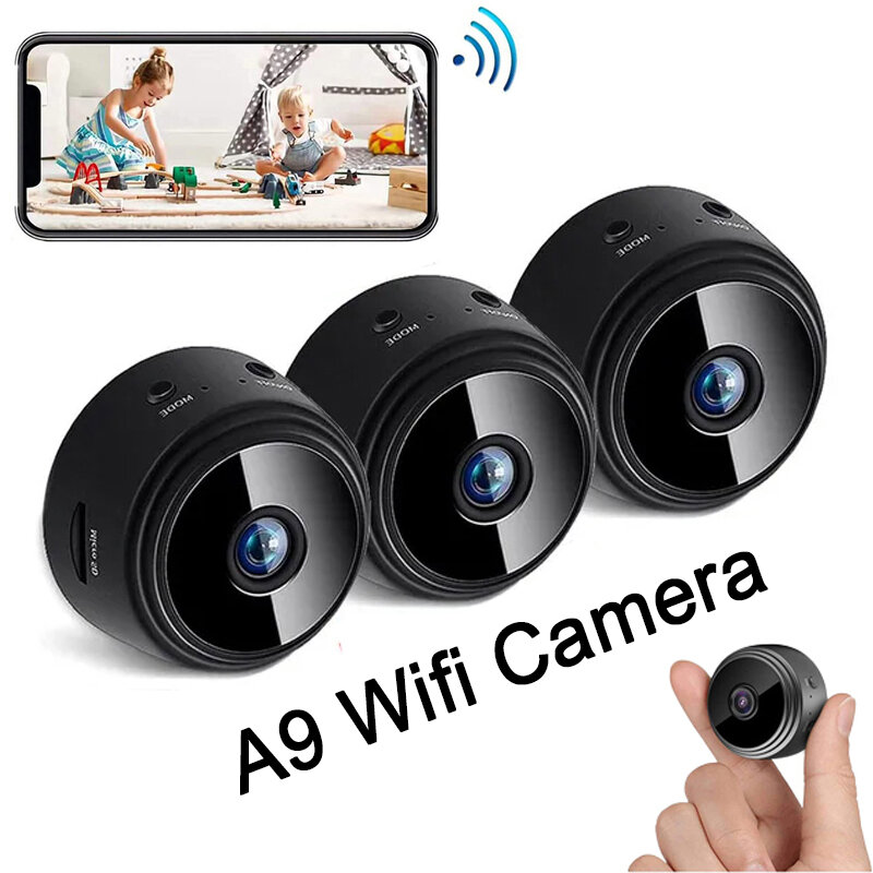 كاميرا الأمن اللاسلكية A9 المتنقلة ، كاميرات المراقبة المصغرة ، 1080P HD ، واي فاي ، كاميرا الفيديو الاستشعار ، فيديو الويب ، المنزل الذكي ، السلامة
