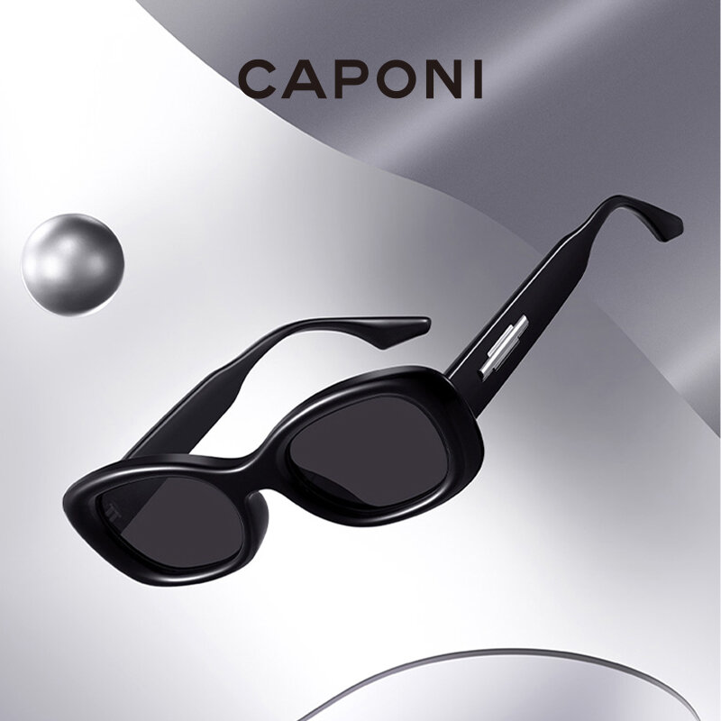CAPONI نظارات شمسية عصرية للسيدات من مستقطبة UV400 بعدسات مستقطبة مضادة للوهج على الطراز المستقبلي نظارات شمسية للسيدات CP7549