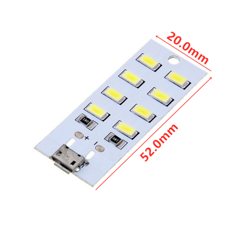 3 قطعة 8/12/16/20 LED لوحة الإضاءة 5730 smd 5 فولت 430mA ~ 470mA الأبيض ميركو USB المحمول ضوء الطوارئ ليلة ضوء الإلكترونية لتقوم بها بنفسك