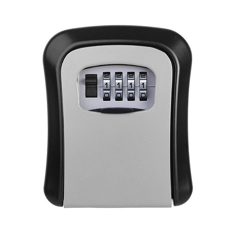 قفل رمز أمان كلمة المرور مع مجموعة 4 أرقام ، بدون صندوق أمان منزلي مفتاح ، تخزين مفاتيح مثبت على الحائط ، منظم الصندوق السري