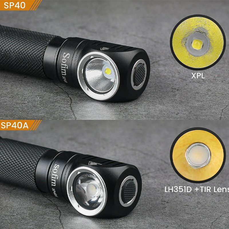 Sofirn USB قابلة للشحن رئيس مصباح ، الشعلة مع غطاء الذيل المغناطيس ، مصباح يدوي ، الشعلة ، SP40A ، TIR البصريات عدسة ، LH351D ، LED 18650