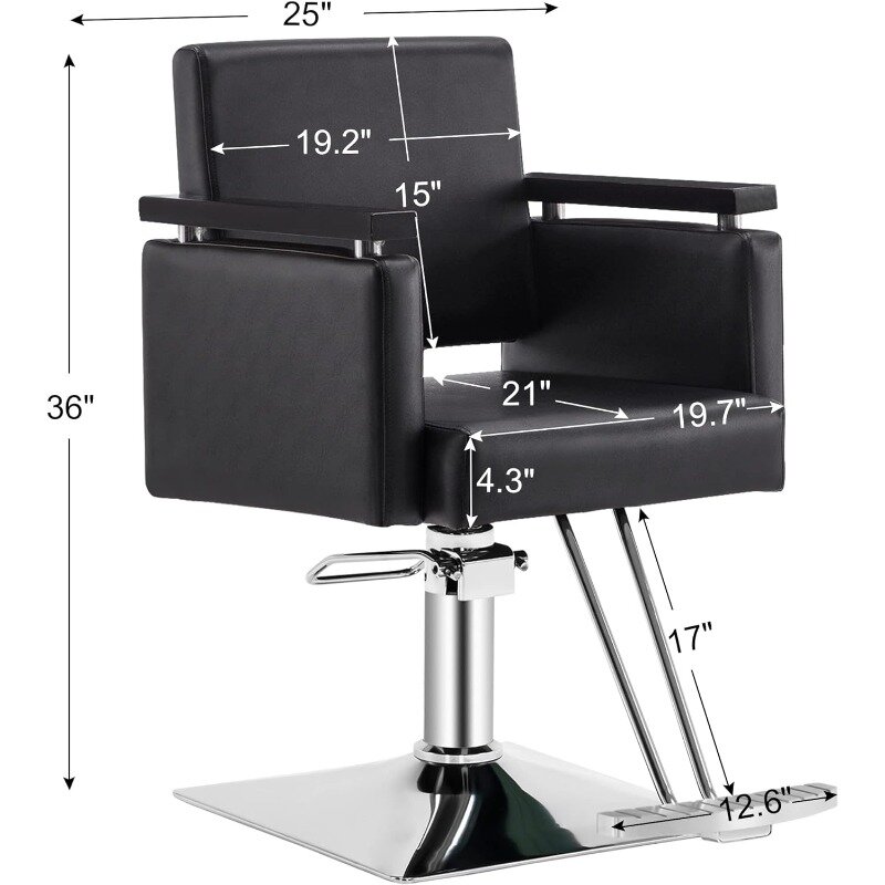 صالون حلاقة-كرسي هيدروليكي كلاسيكي للصالونات ، سبا ، معدات تصفيف ، أسود ، صالونات تجميل
